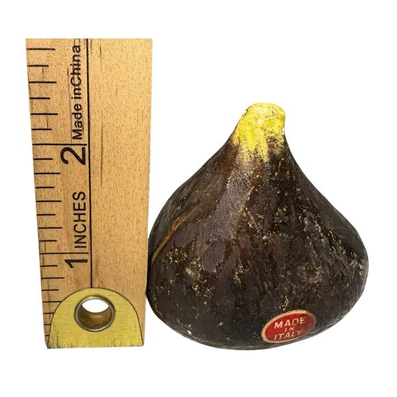 Italian Alabaster Faux Fig Carved Stone Fruit Realistic Vintage Heavy Bowl Decor - Picture 8 of 9